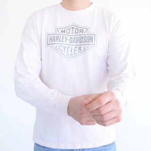 Harley-Davidson Light Pink Y2K '09 Olathe, Kansas Pre-Shrunk 100% Cotton  Long M